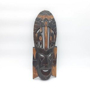 Indonesian Wall Mask With Animal Carving